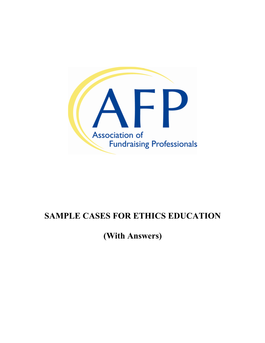 AFP Sample Cases for Ethics Education