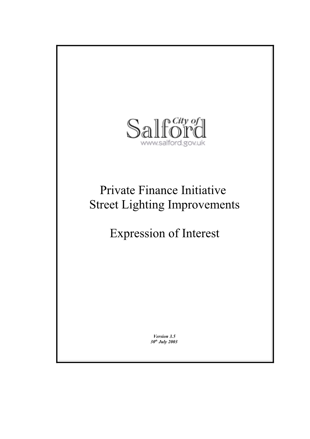 City of Salford Street Lighting Improvements