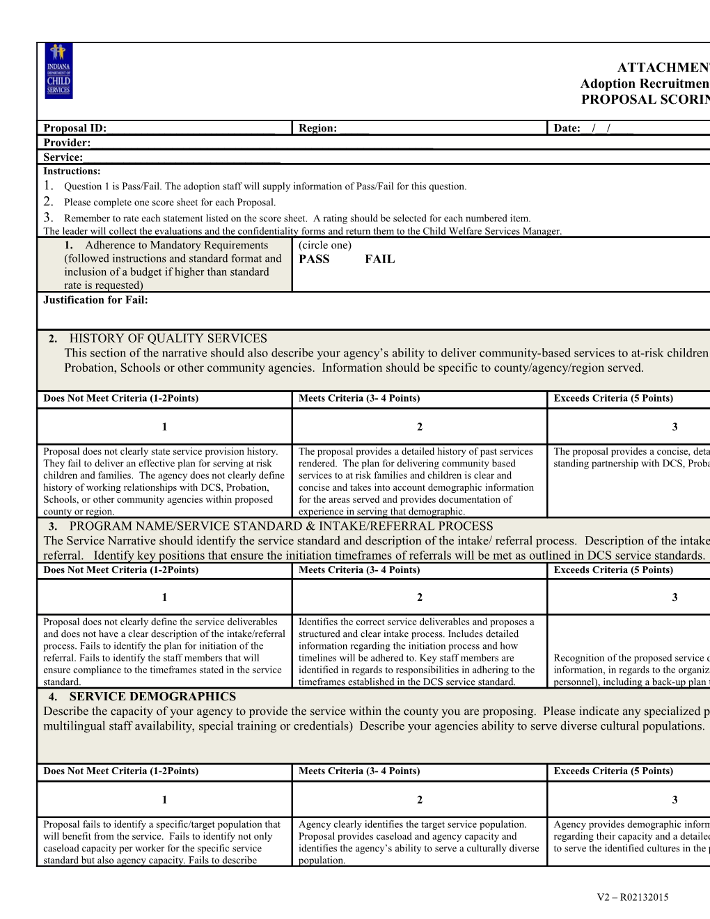 Please Complete One Score Sheet for Each Proposal