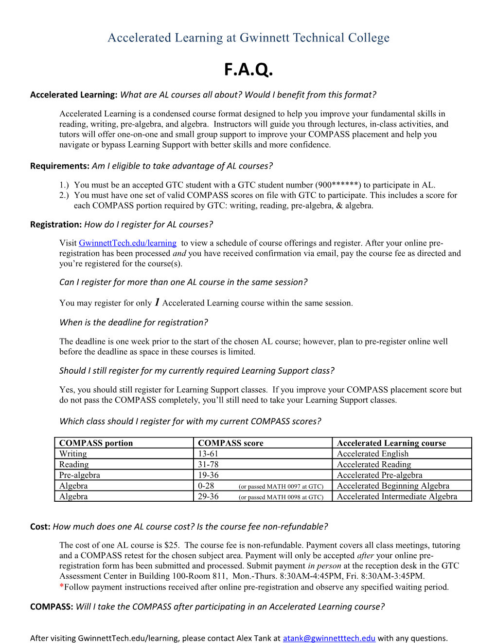 Accelerated Learning at Gwinnett Technical College