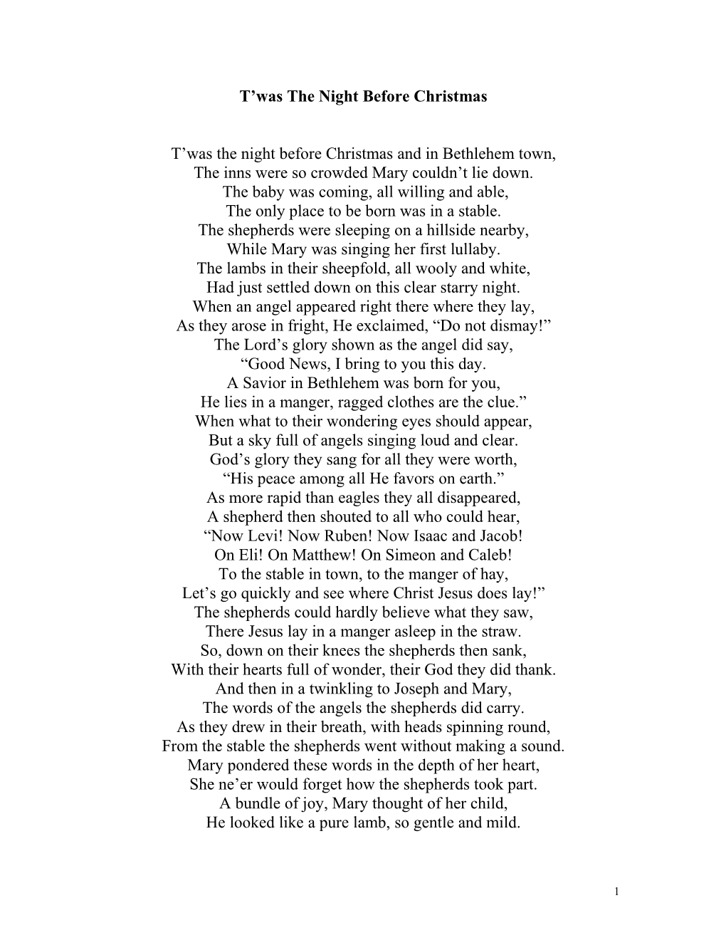 T Was the Night Before Christmas