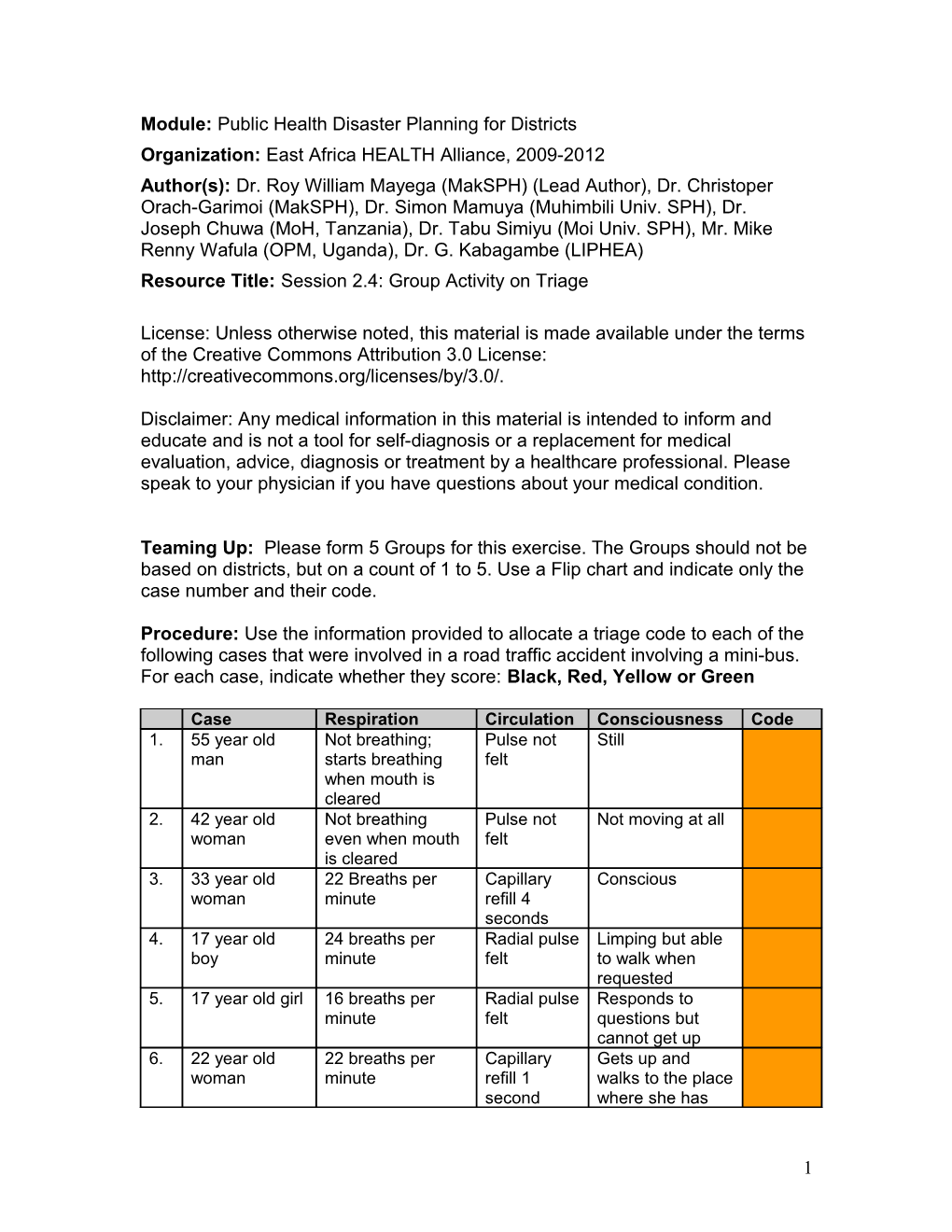 Module: Public Health Disaster Planning for Districts