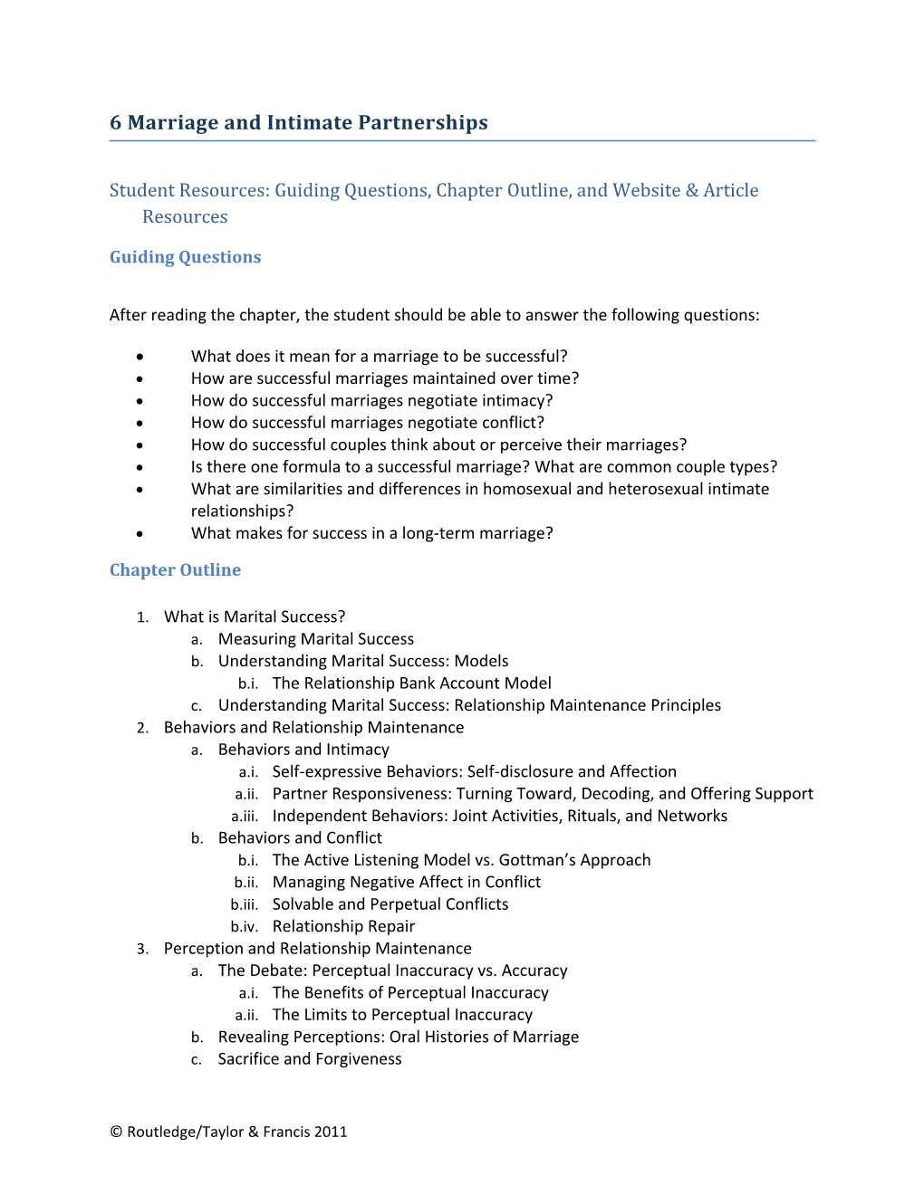 Student Resources: Guiding Questions, Chapter Outline, and Website & Article Resources