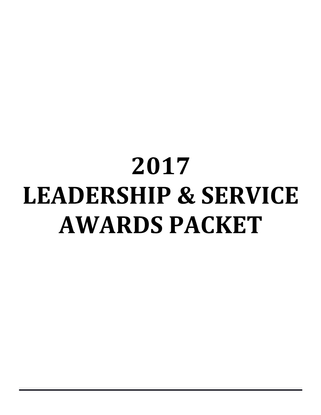 Leadership & Service Awards Packet