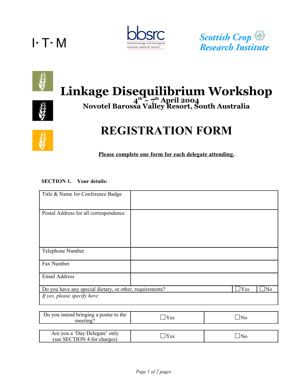 LD Registration Form