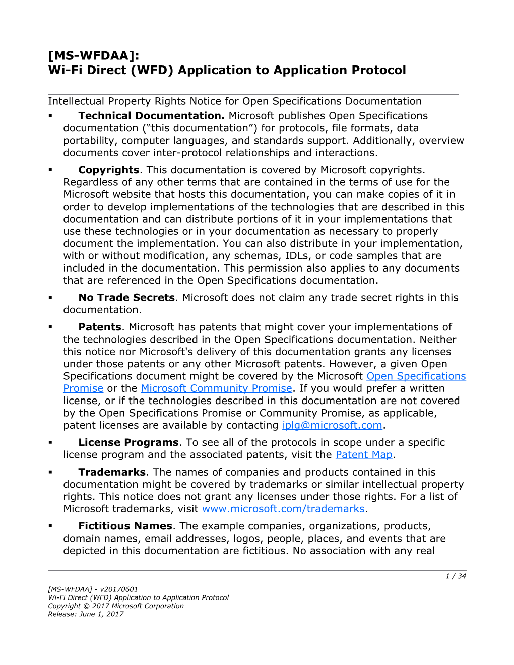 Wi-Fi Direct (WFD) Application to Application Protocol