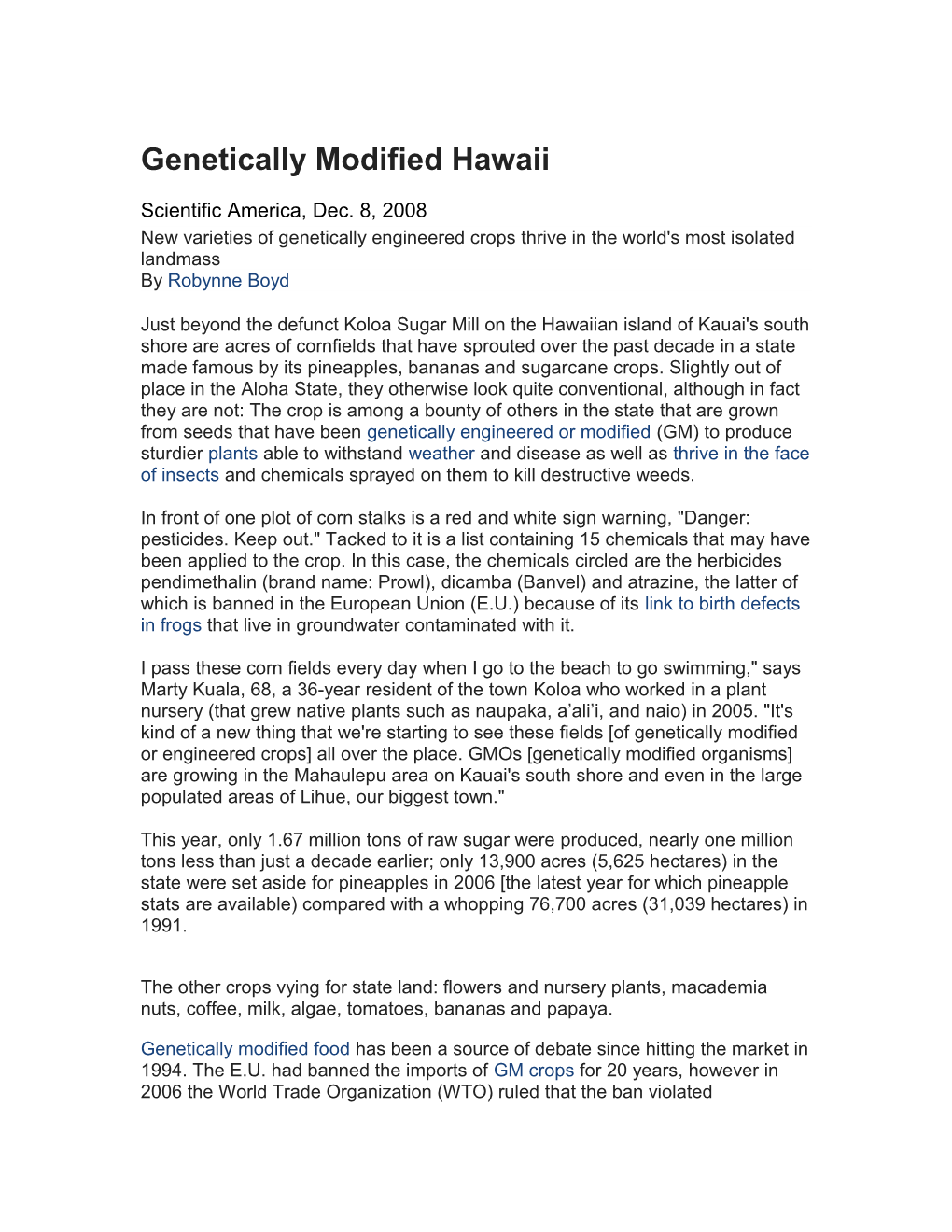 Genetically Modified Hawaii