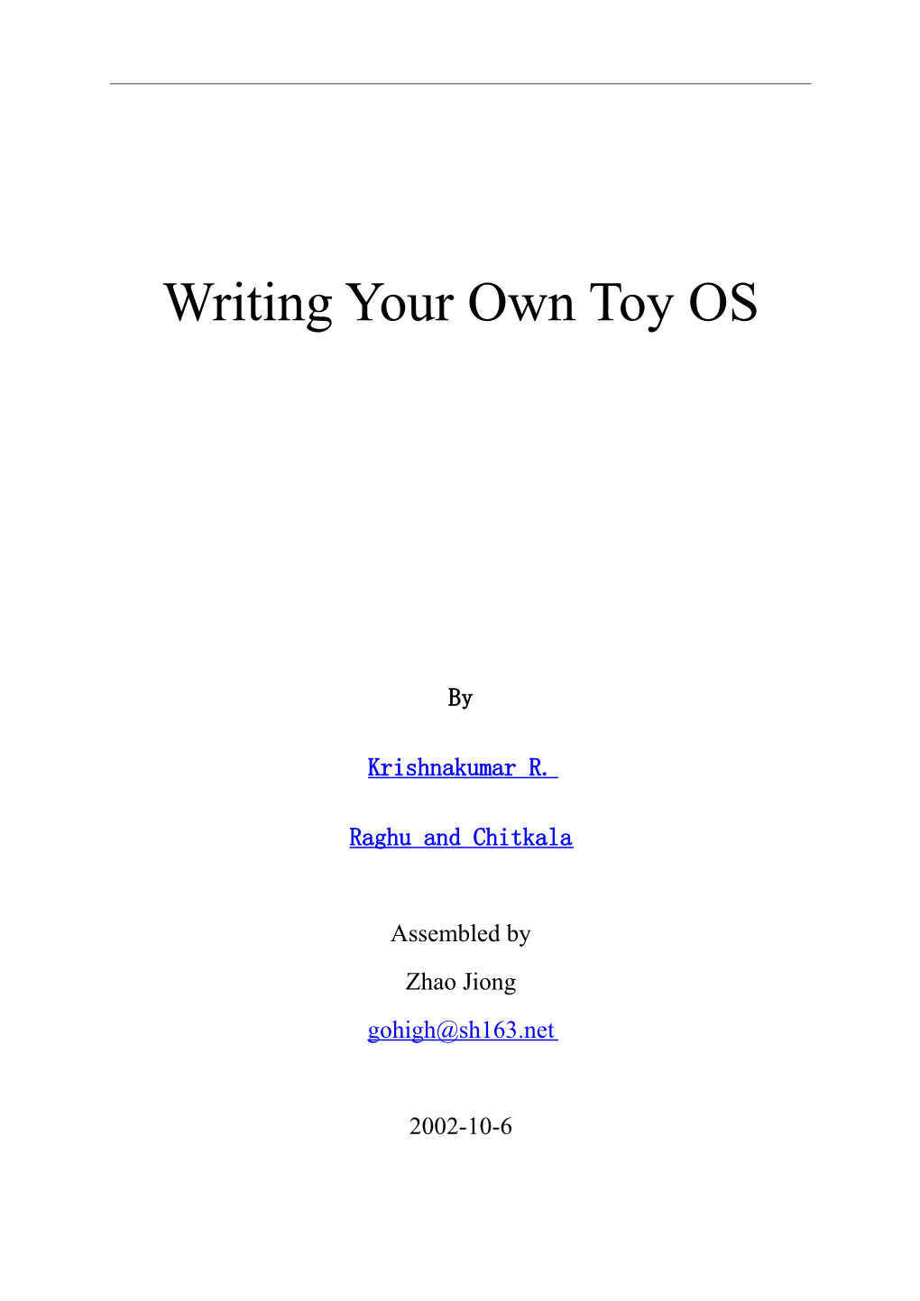 Writing Your Own Toy OS