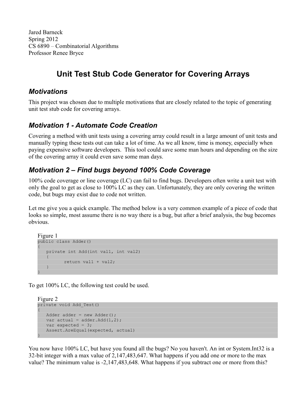 Unit Test Stub Code Generator for Covering Arrays