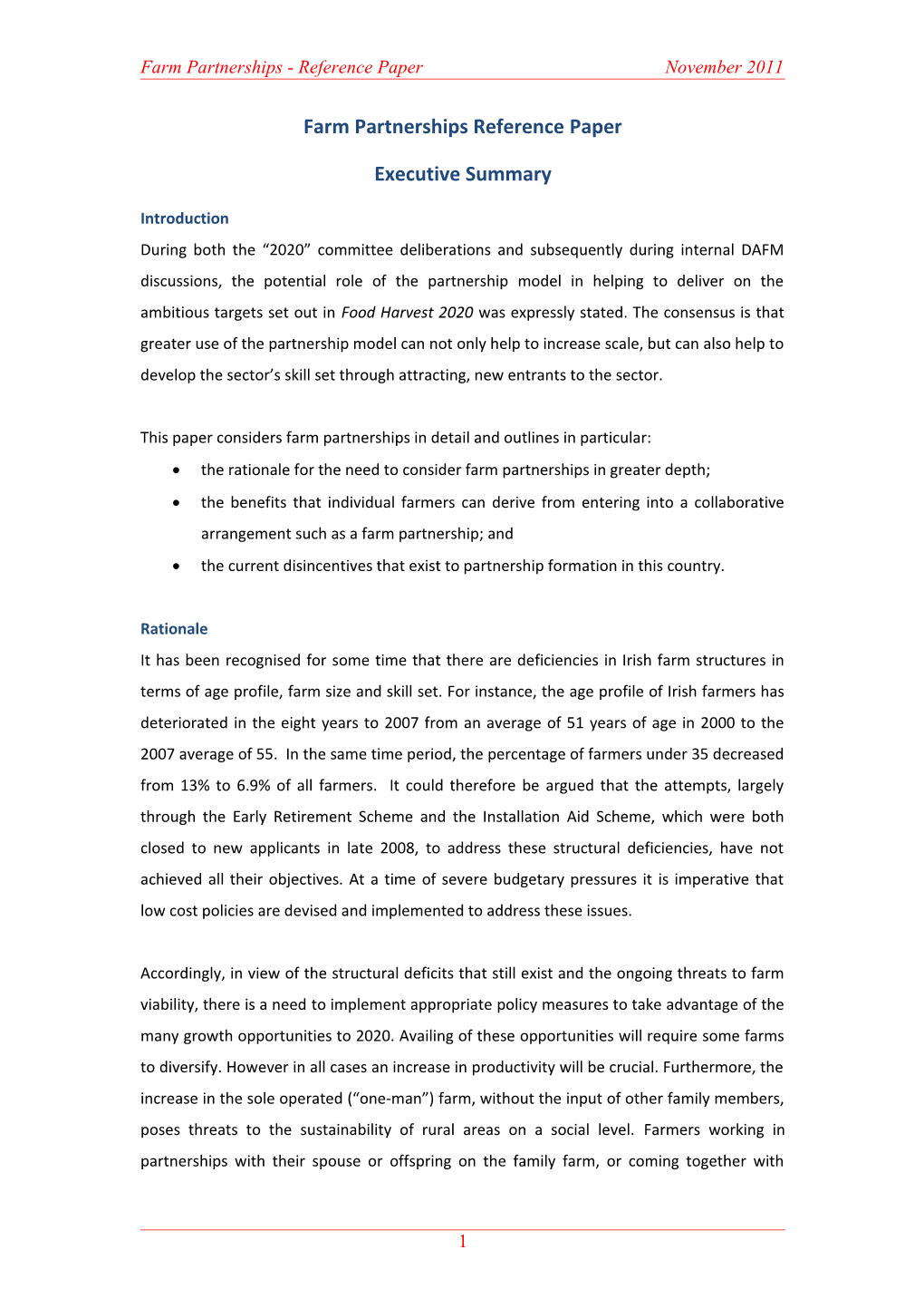 Farm Partnerships - Reference Papernovember 2011