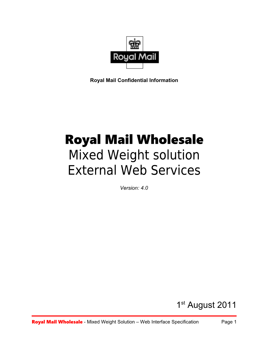 Royal Mail Confidential Information