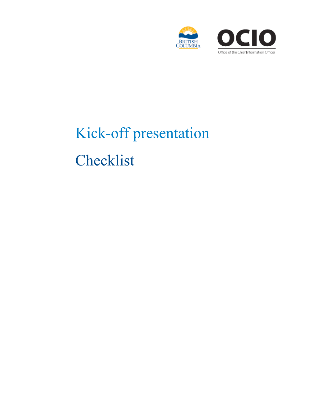 Kick-Off Presentation