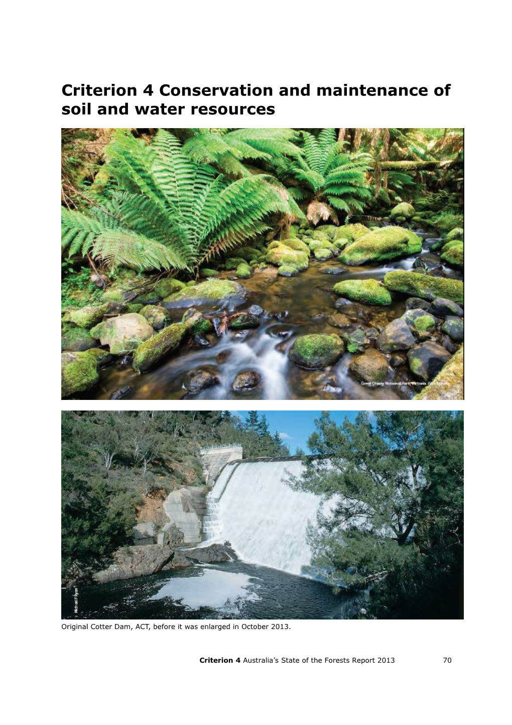 Australia's State of the Forests Report 2013 - Criterion 4 Conservation and Maintenance