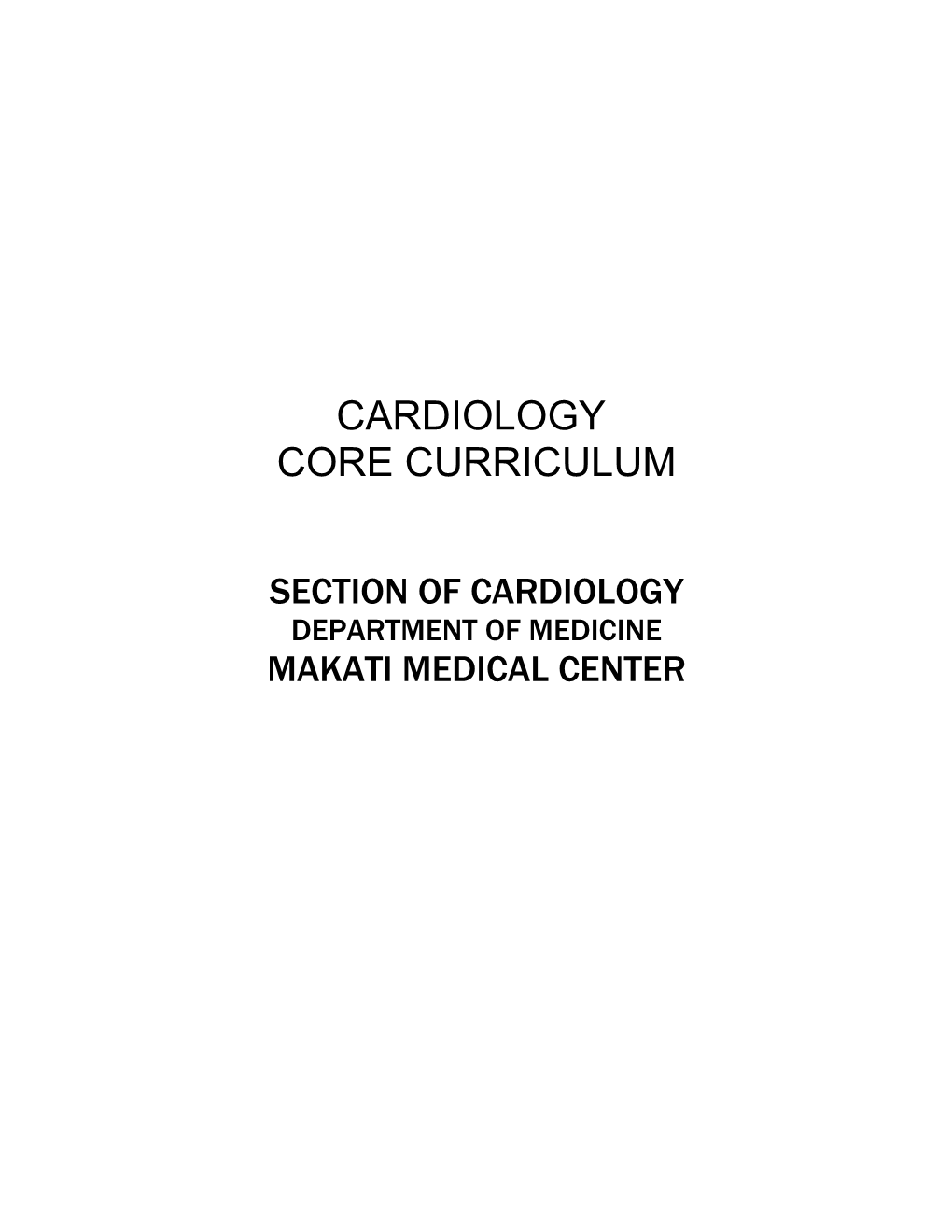 Cardilogy Core Curruculum