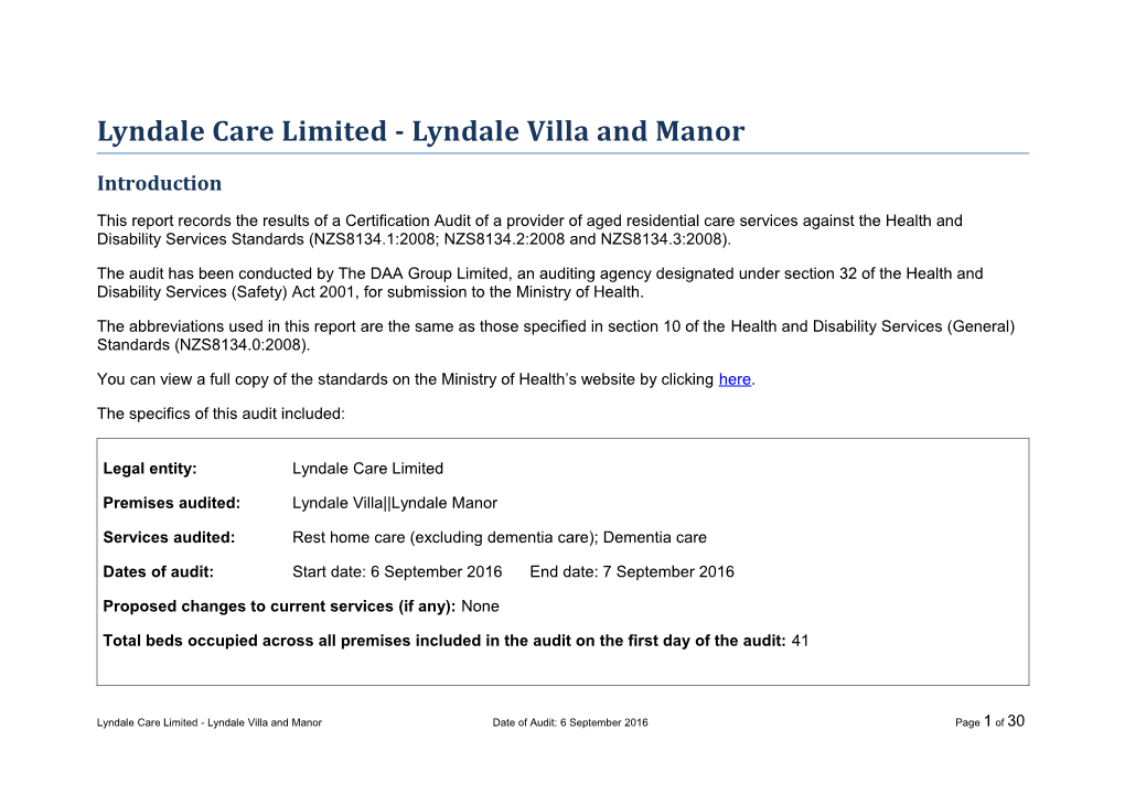 Lyndale Care Limited - Lyndale Villa and Manor