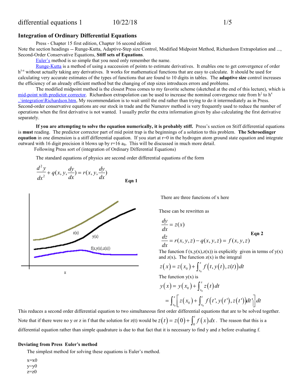 Integration of Ordinary Differential Equations