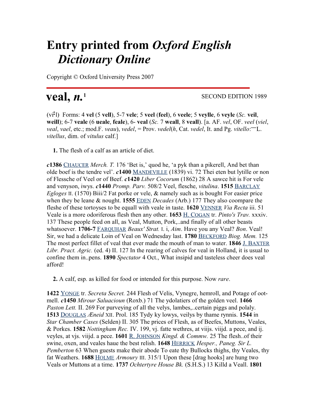 Entry Printed from Oxford English Dictionary Online