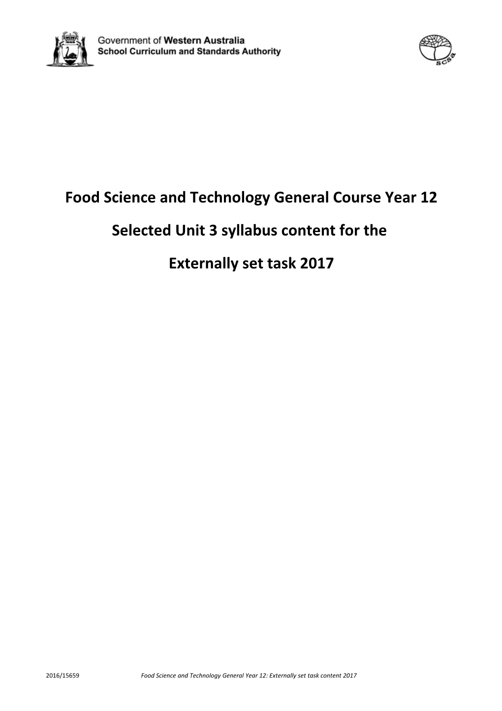 Food Science and Technology General Course Year 12