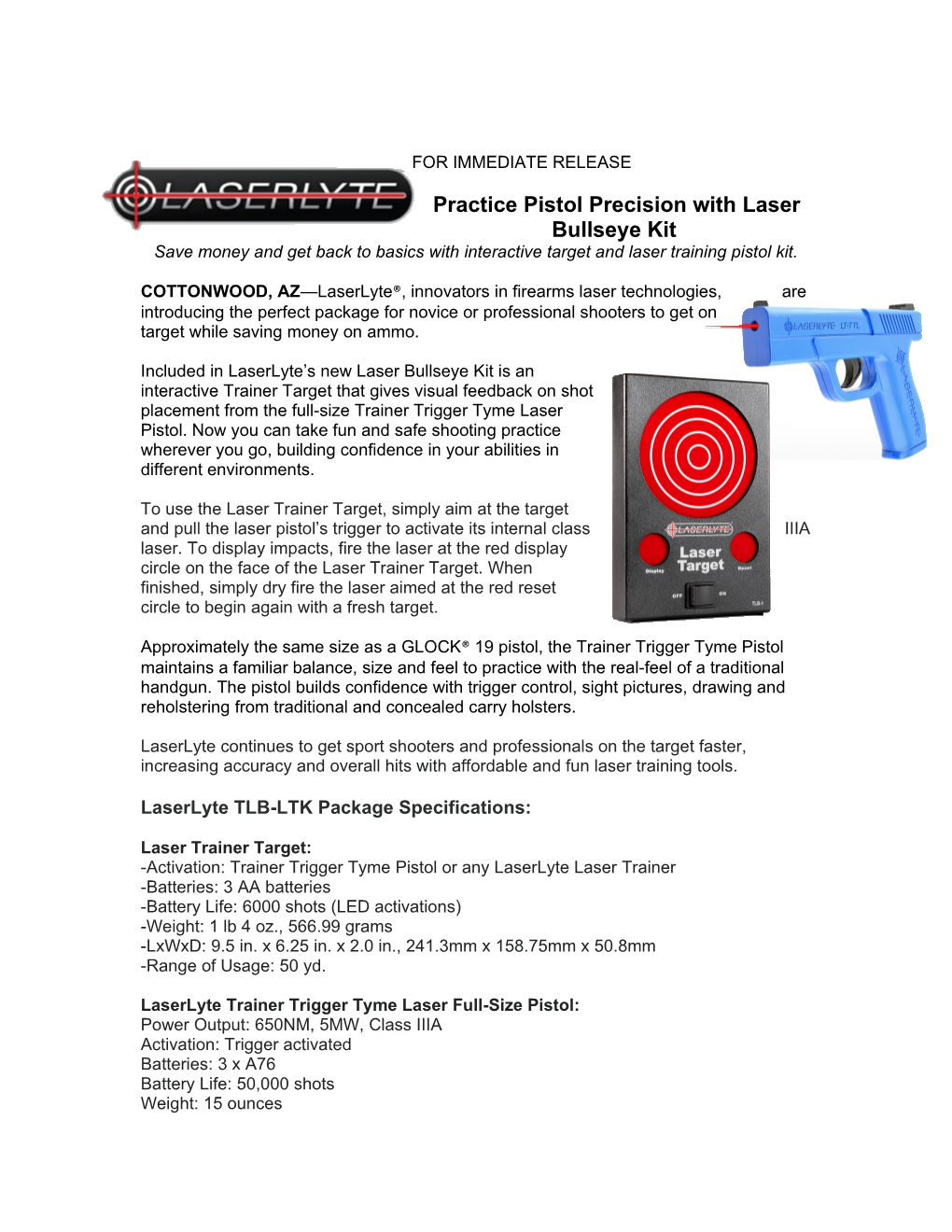 Practice Pistol Precision with Laser Bullseye Kit