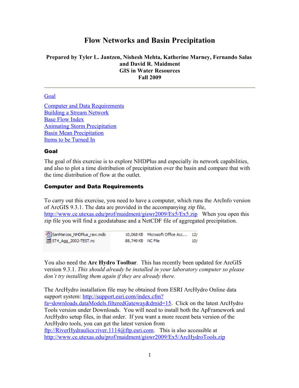 Flow Networks and Basin Precipitation