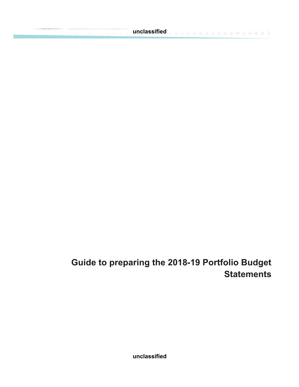 Guide to Preparing the 2018-19 Portfolio Budget Statements