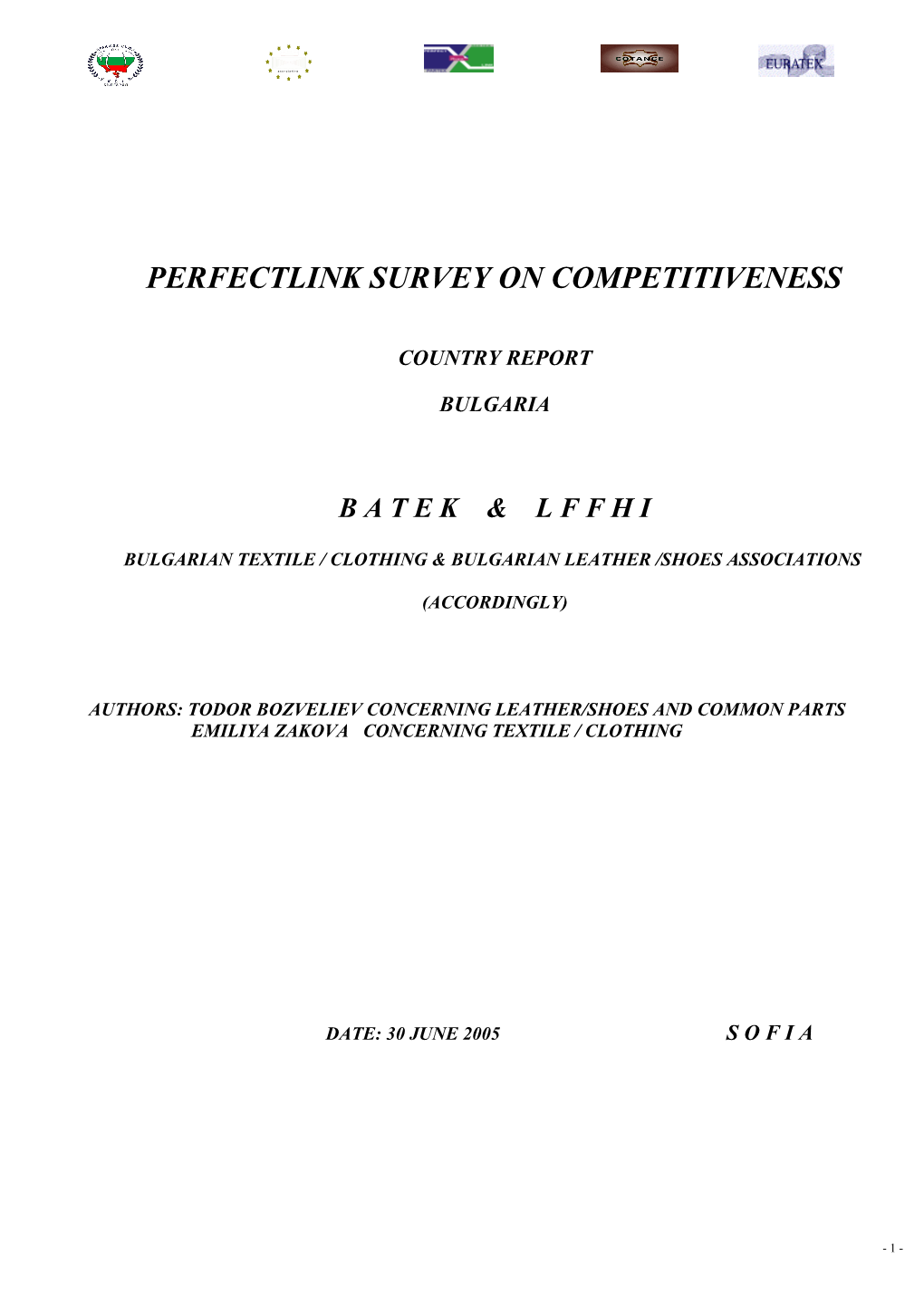National Report on Perfectlimk Survey on Competitveness
