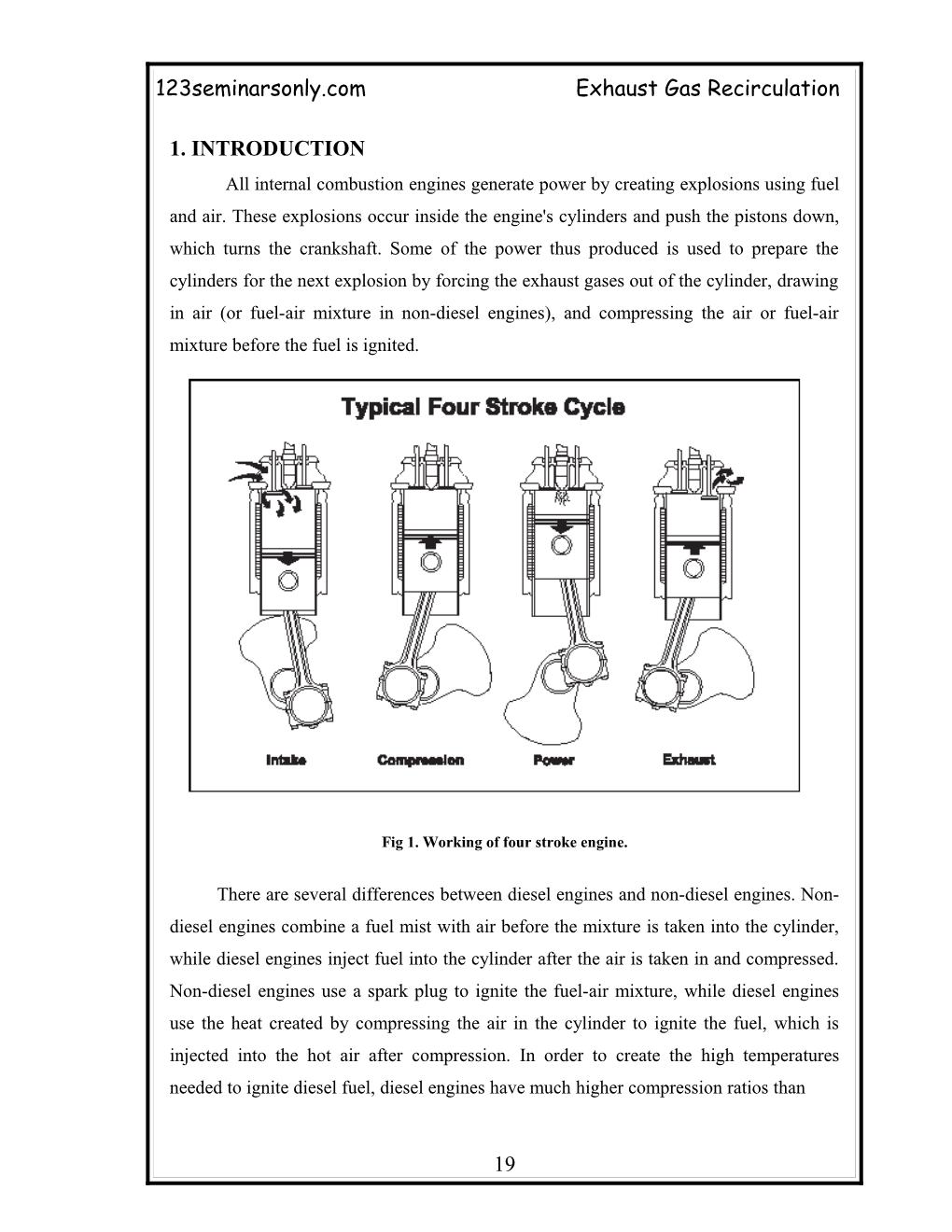 Fig 1. Working of Four Stroke Engine