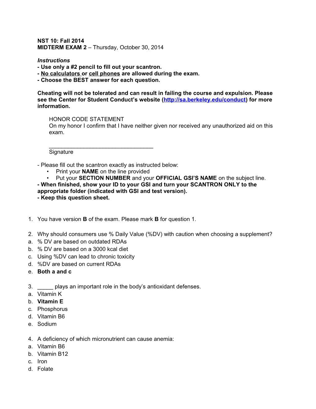 NST 10 Exam 2 FINAL with Answers