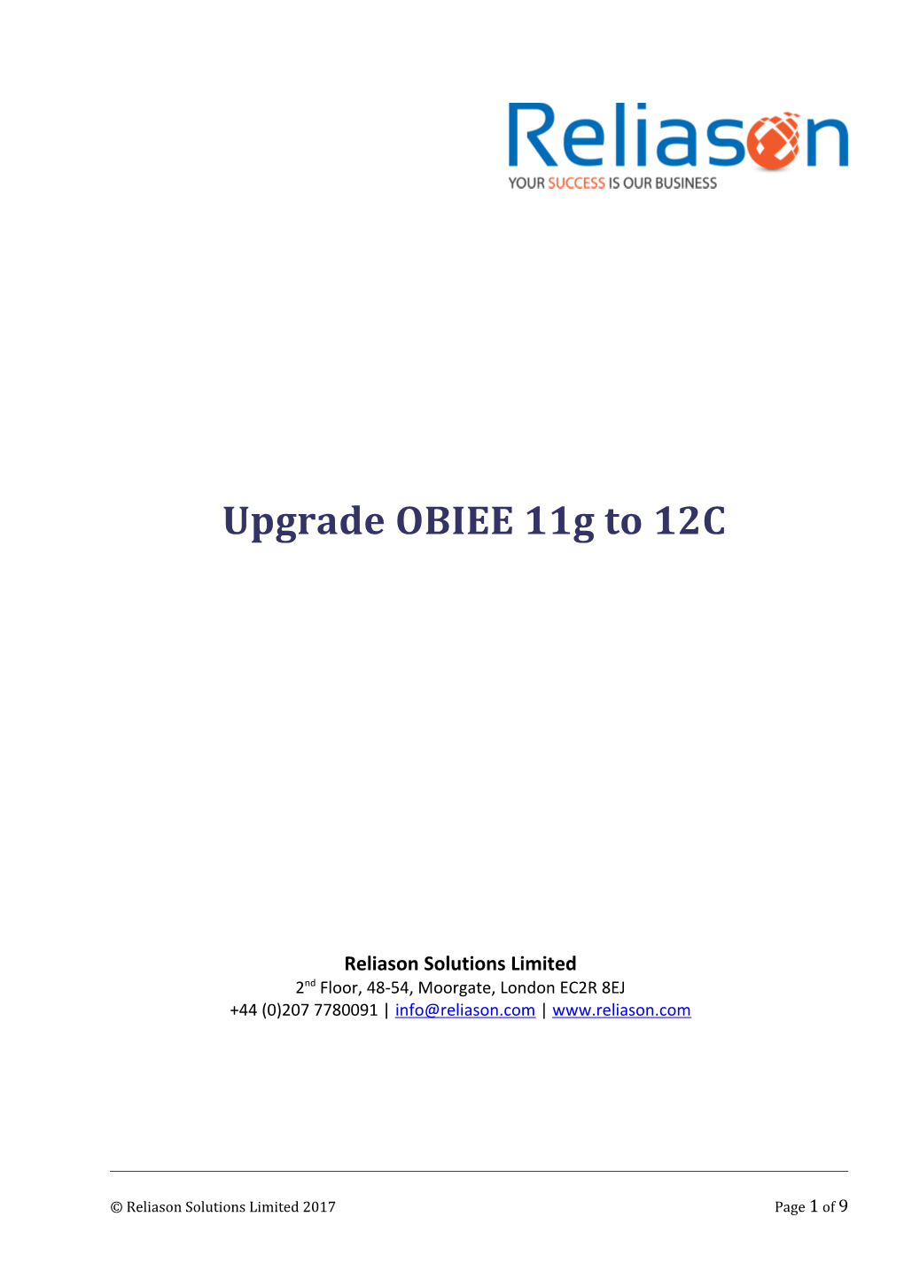 Upgrade OBIEE 11G to 12C