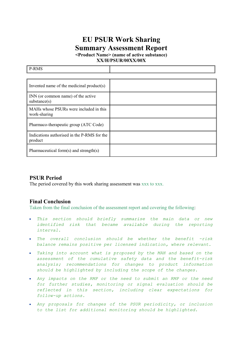2-01-G UK 1063 - EU PSUR Assessment Report Template