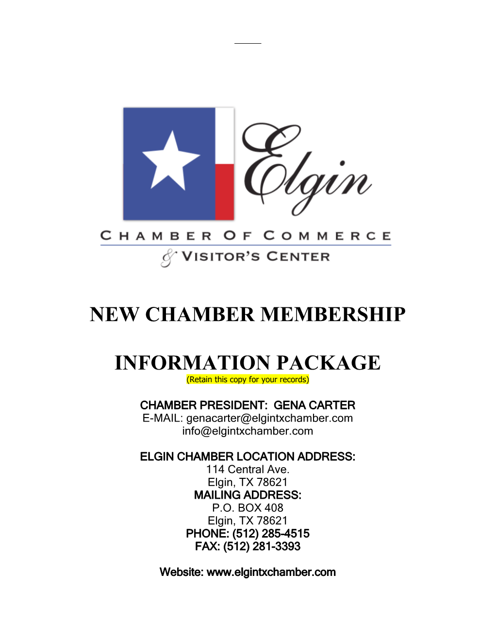 New Chamber Membership