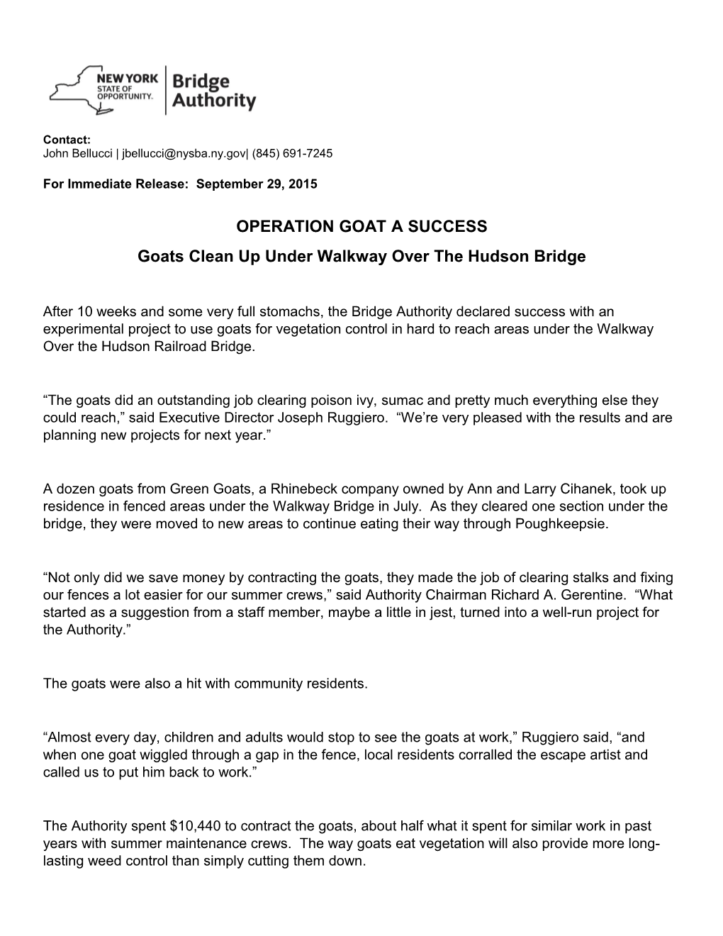 Goats Clean up Under Walkway Over the Hudson Bridge