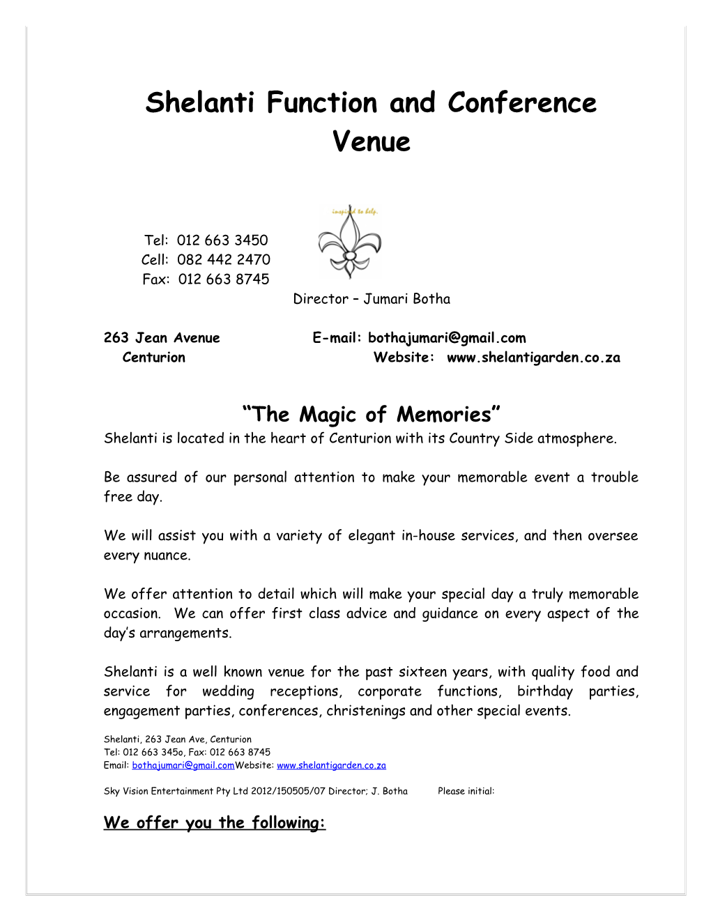 Shelanti Function and Conference Venue