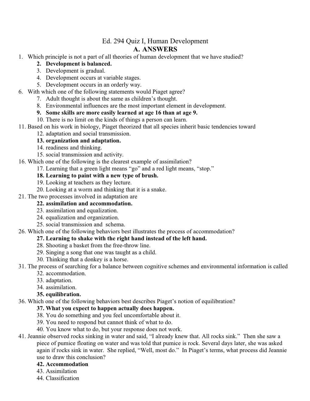 1. Which Principle Is Not a Part of All Theories of Human Development That We Have Studied?