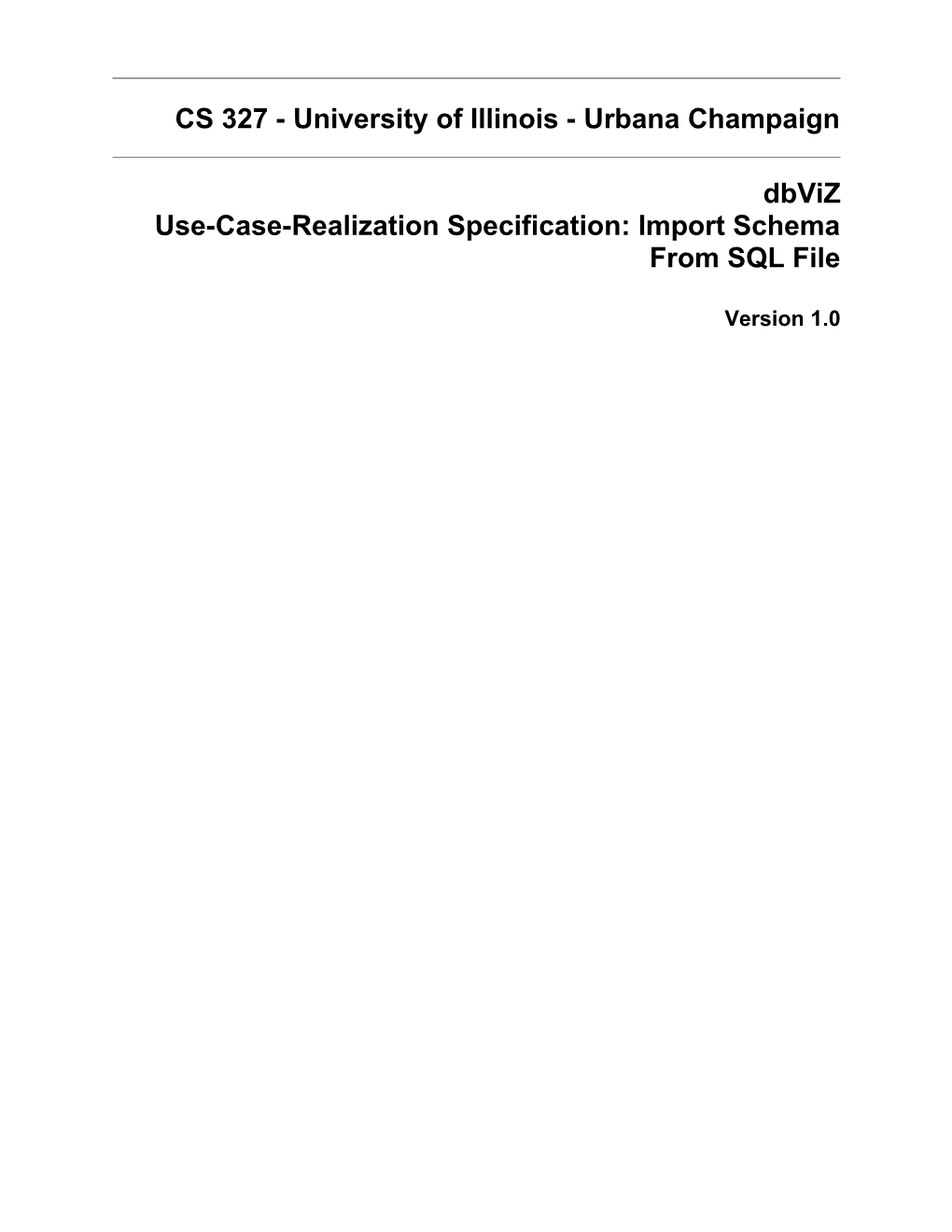 Use-Case-Realization Specification: Import Schema from SQL File