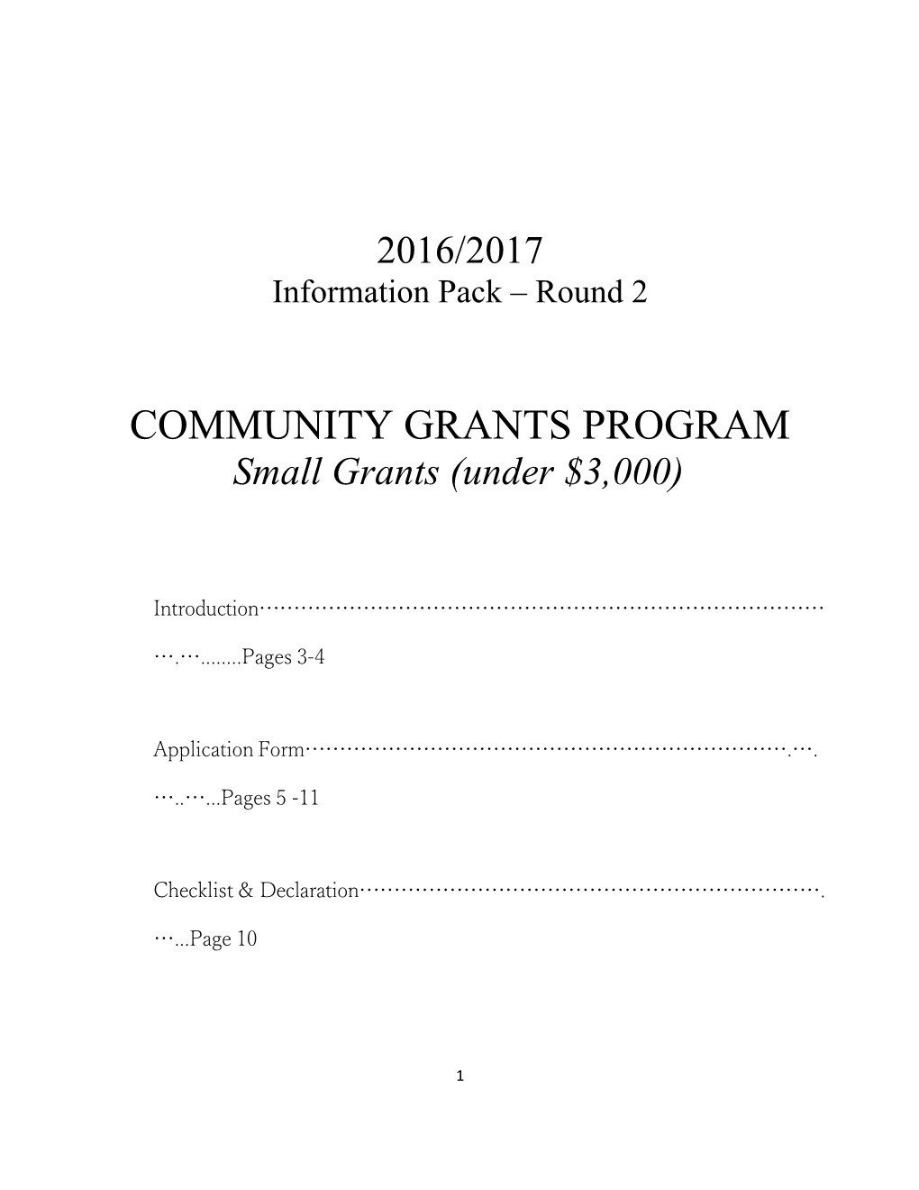 Information Pack Round 2