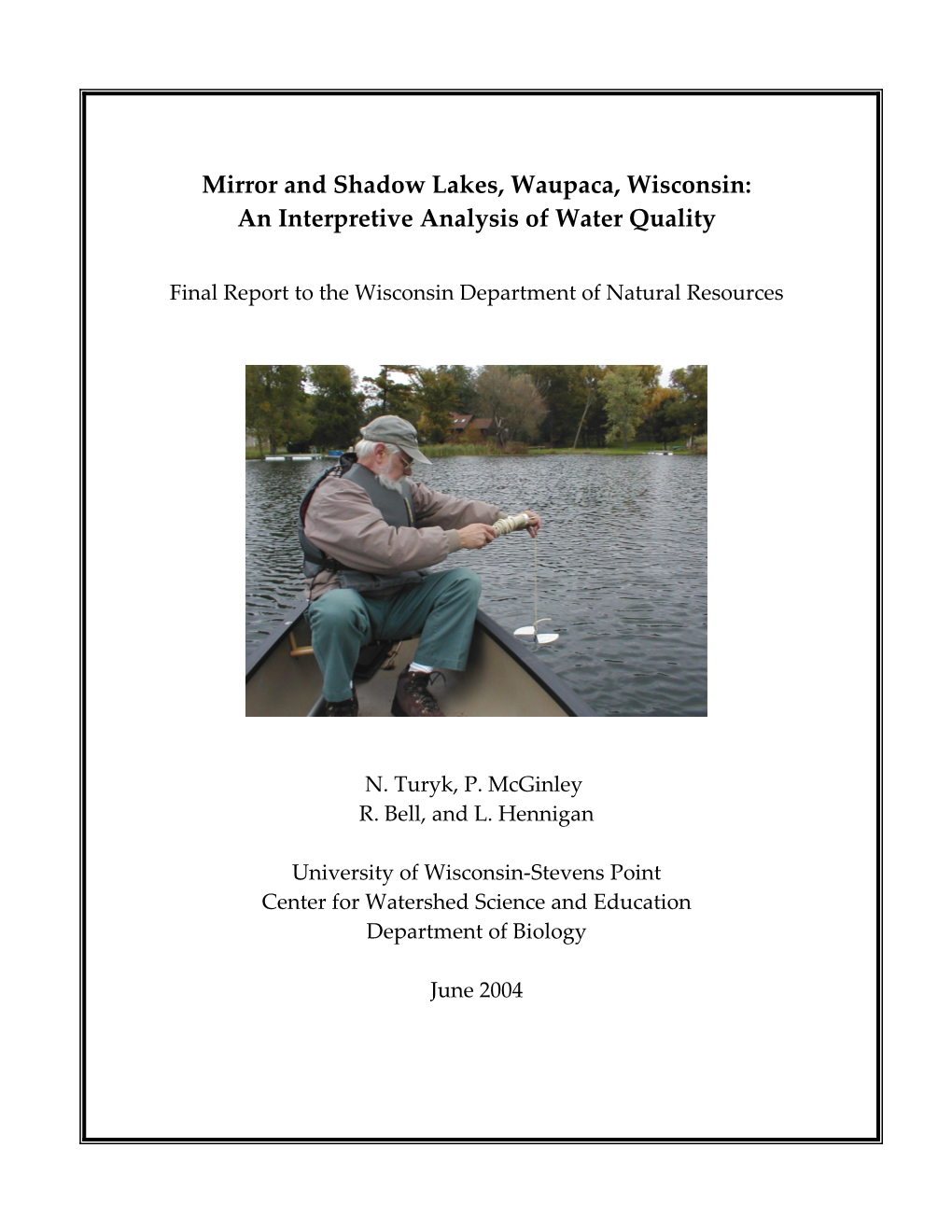 Mirror and Shadow Lakes: an Interpretive Analysis of Water Quality