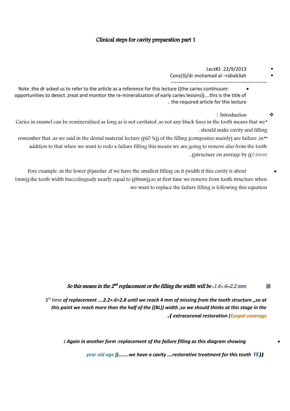 Clinical Steps for Cavity Preparation Part 1