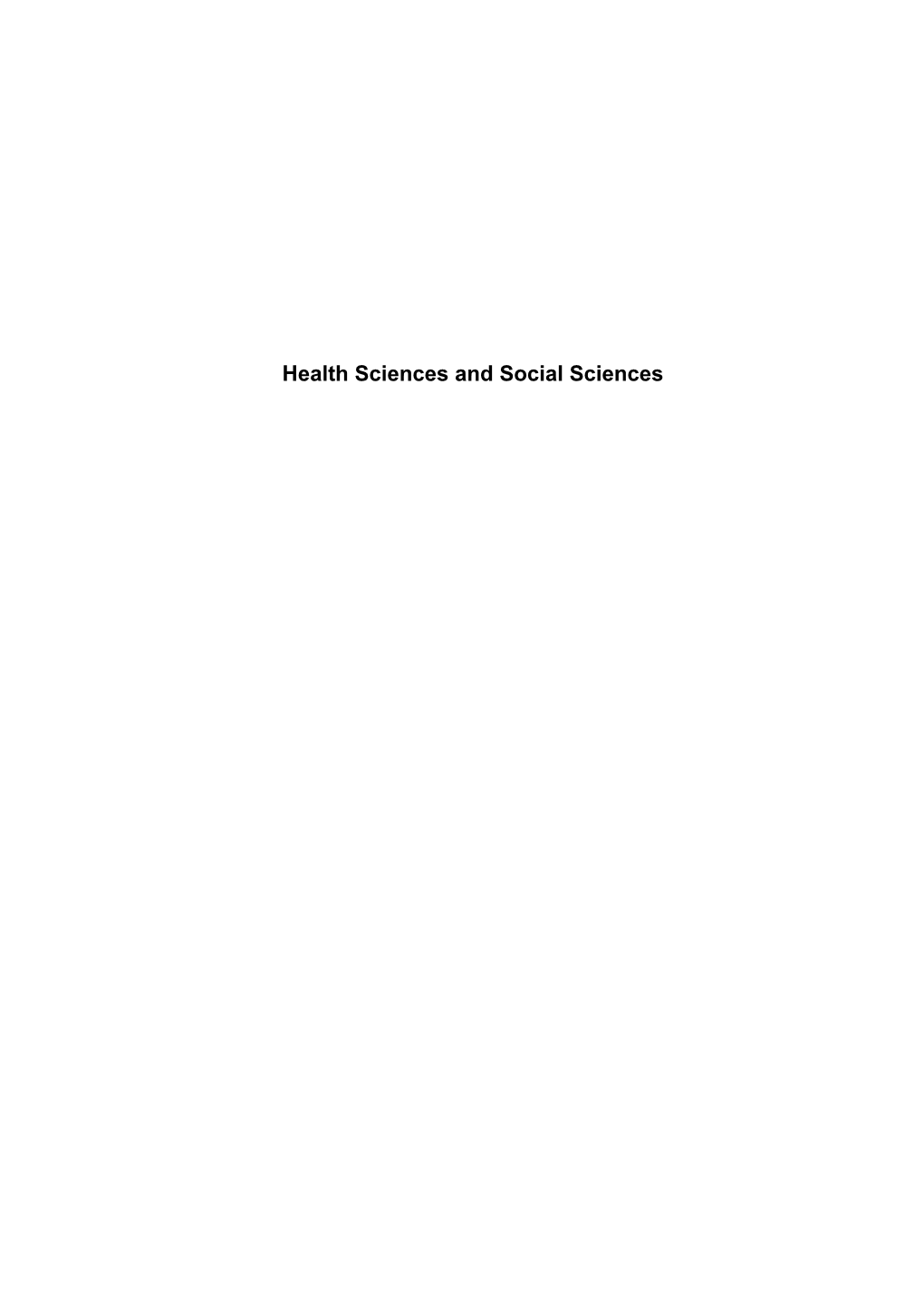 Health Sciences and Social Sciences