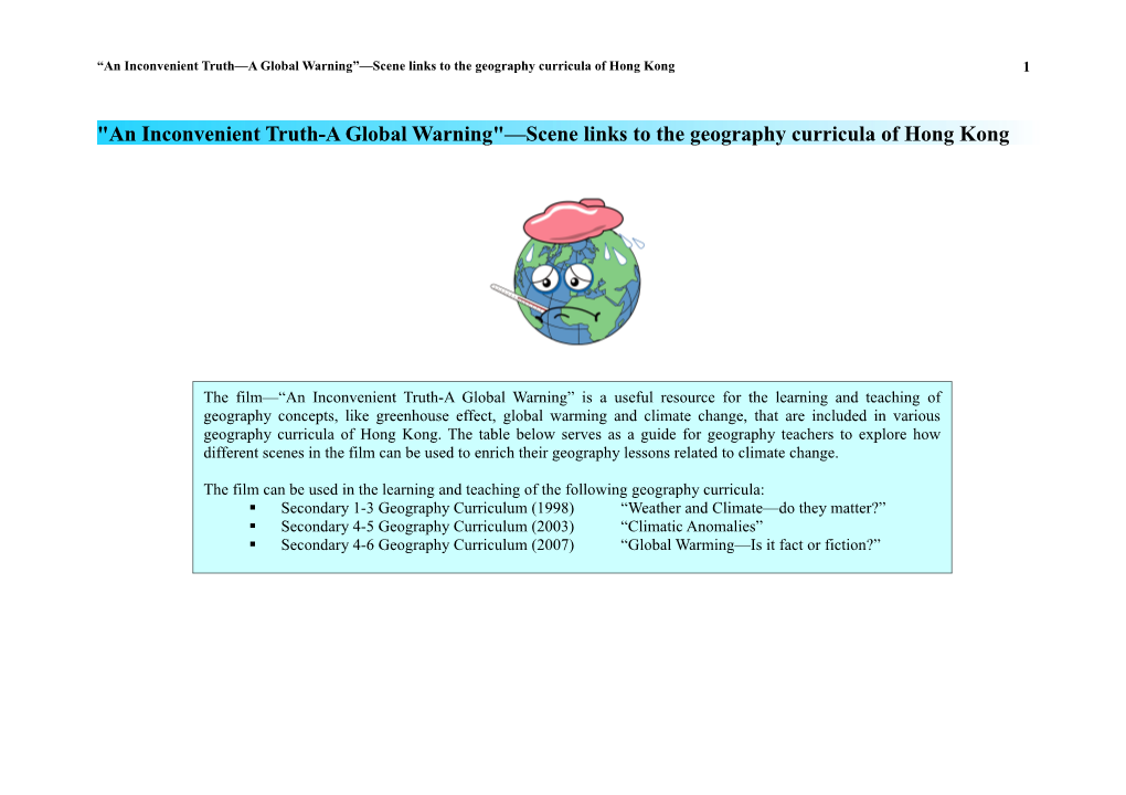 An Inconvenient Truth-A Global Warning Scene Links to the Geography Curricula of Hong Kong