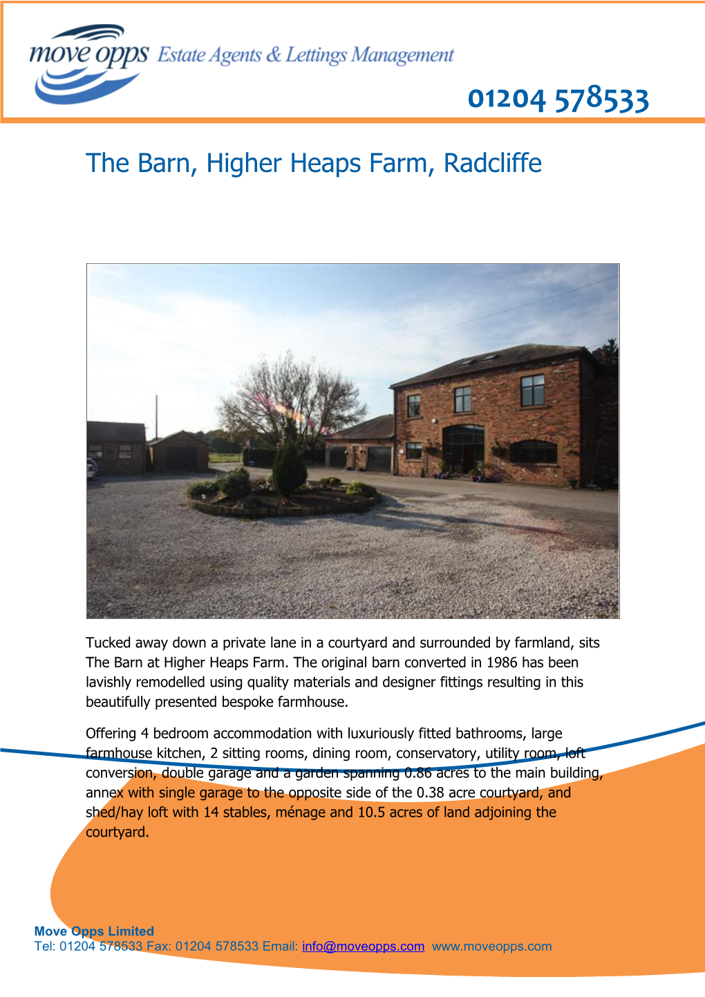 The Barn, Higher Heaps Farm, Radcliffe