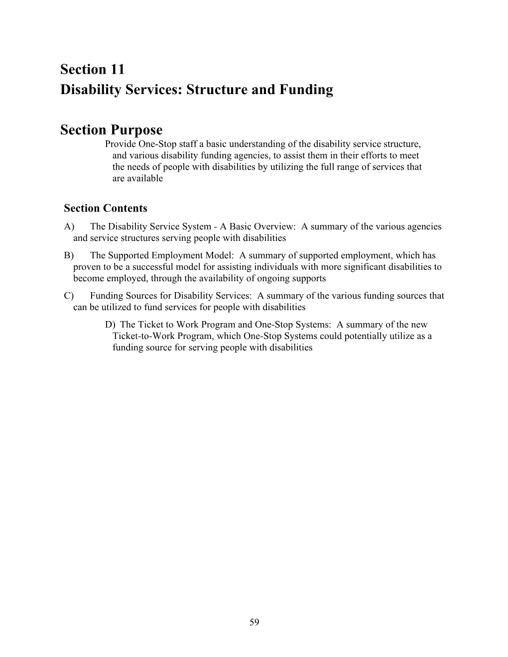 Disability Services: Structure and Funding