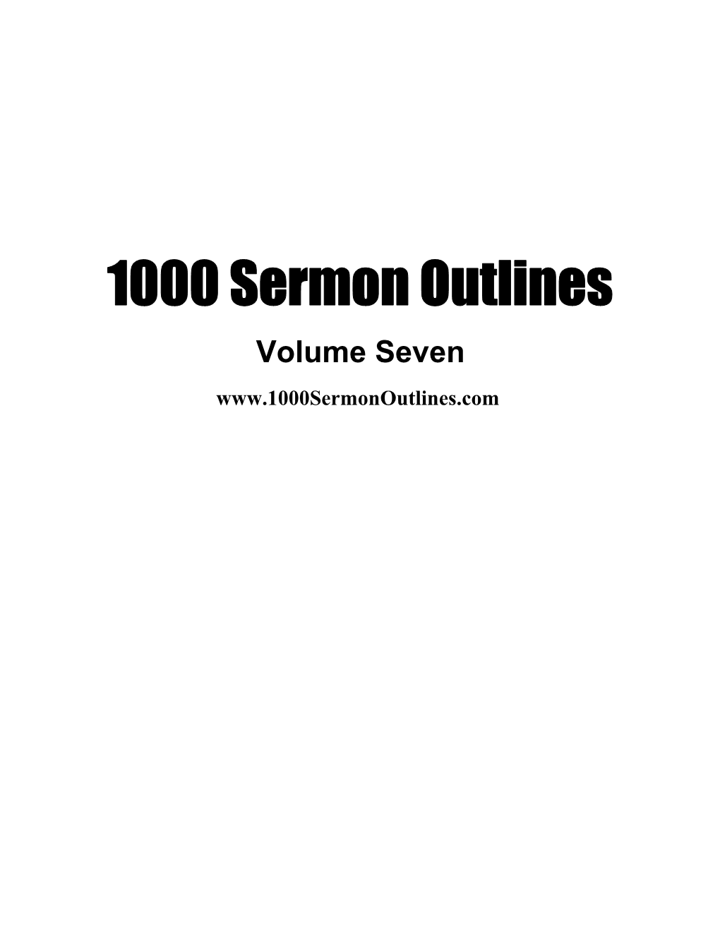 1000 Sermon Outlines