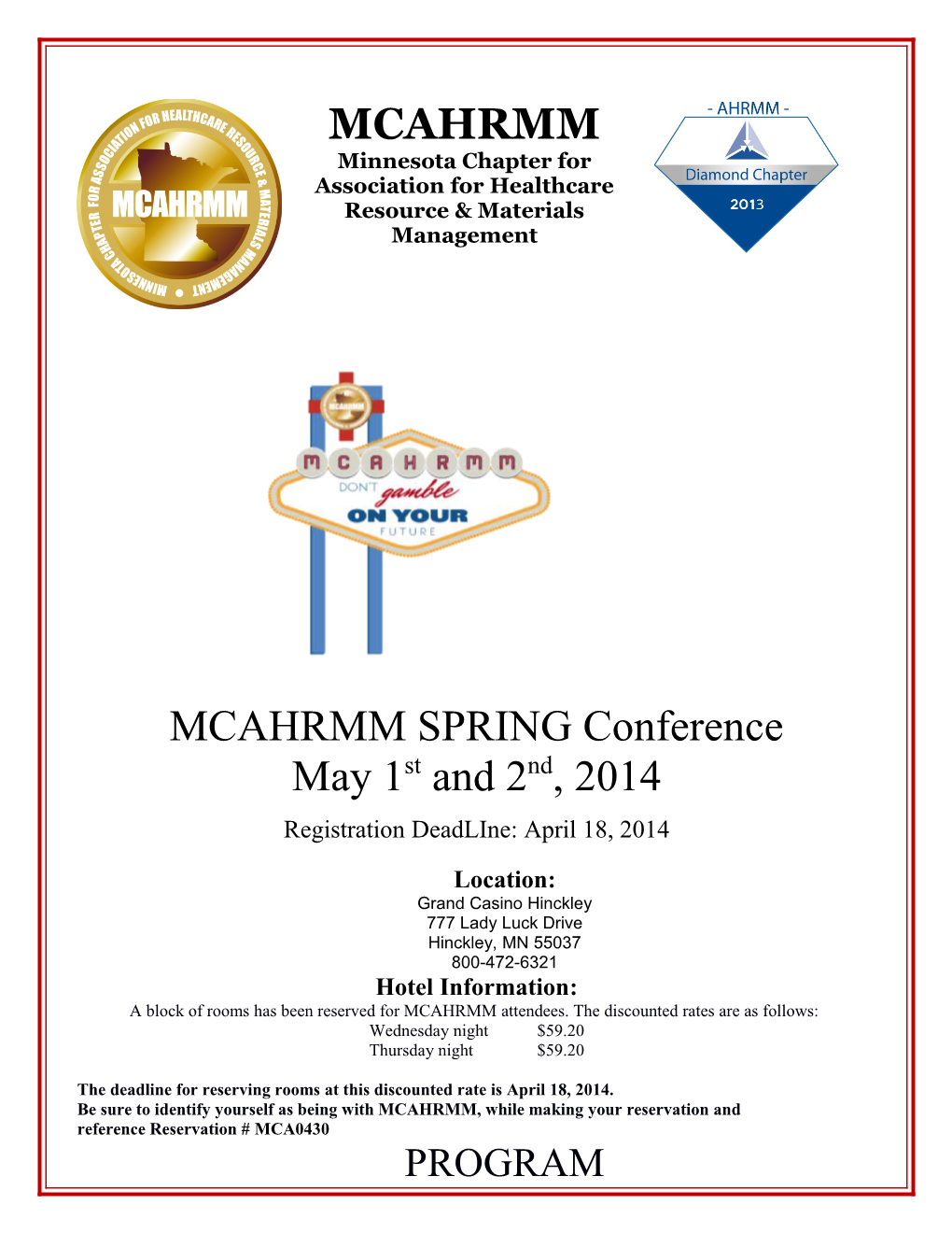 MCAHRMM SPRING Conference