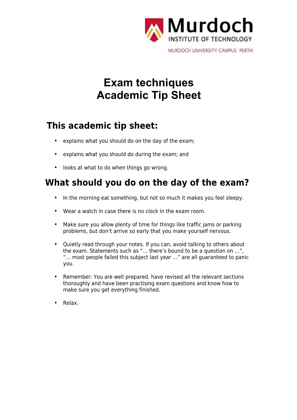 Academic Tip Sheet