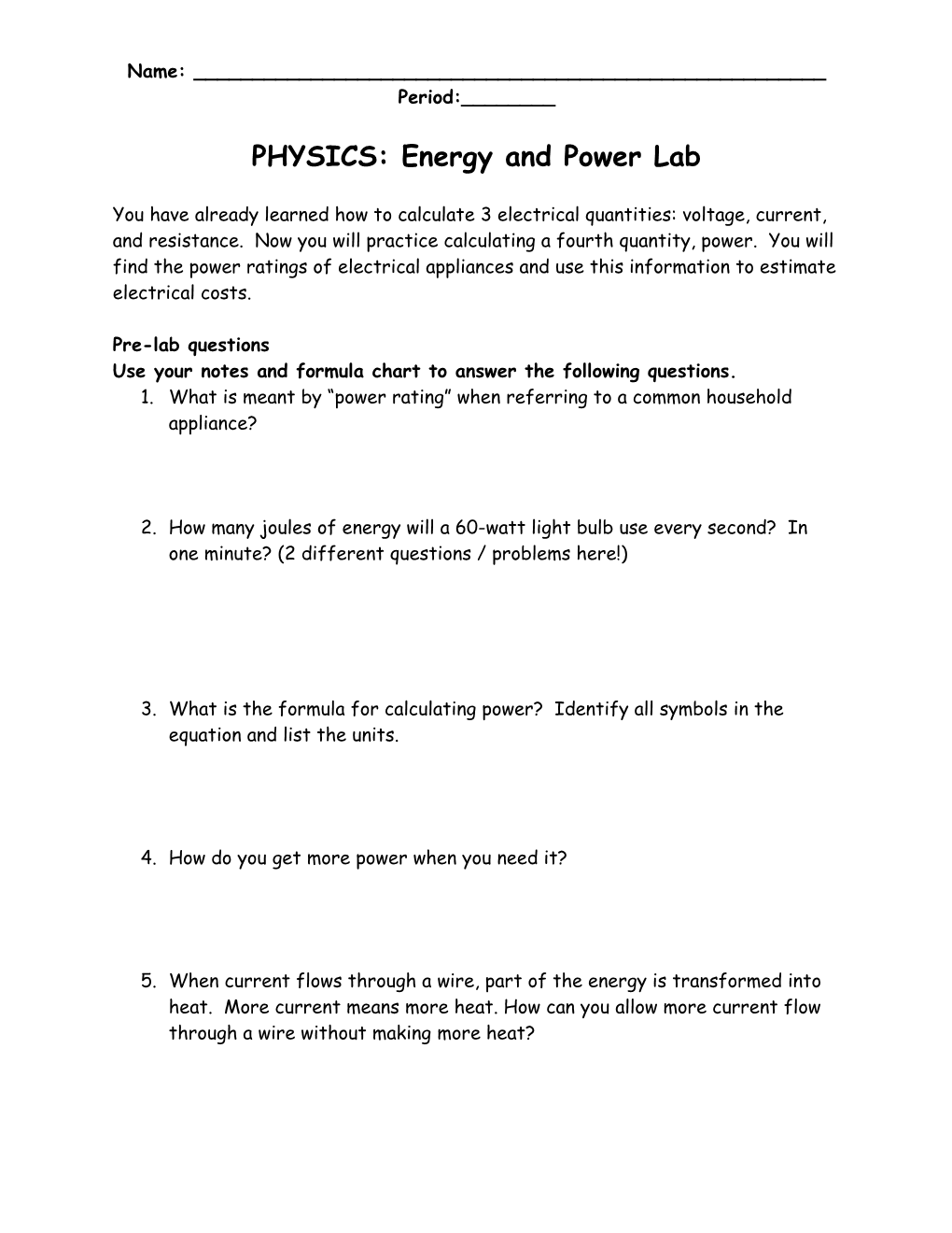 Energy and Power Lab