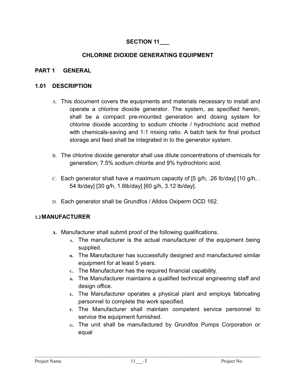 Chlorine Dioxide Generating Equipment