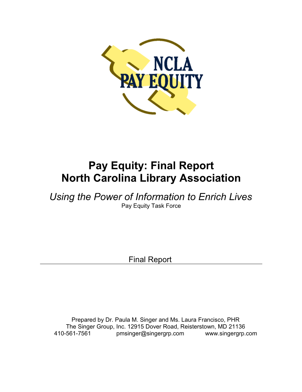 Pay Equity: Final Report