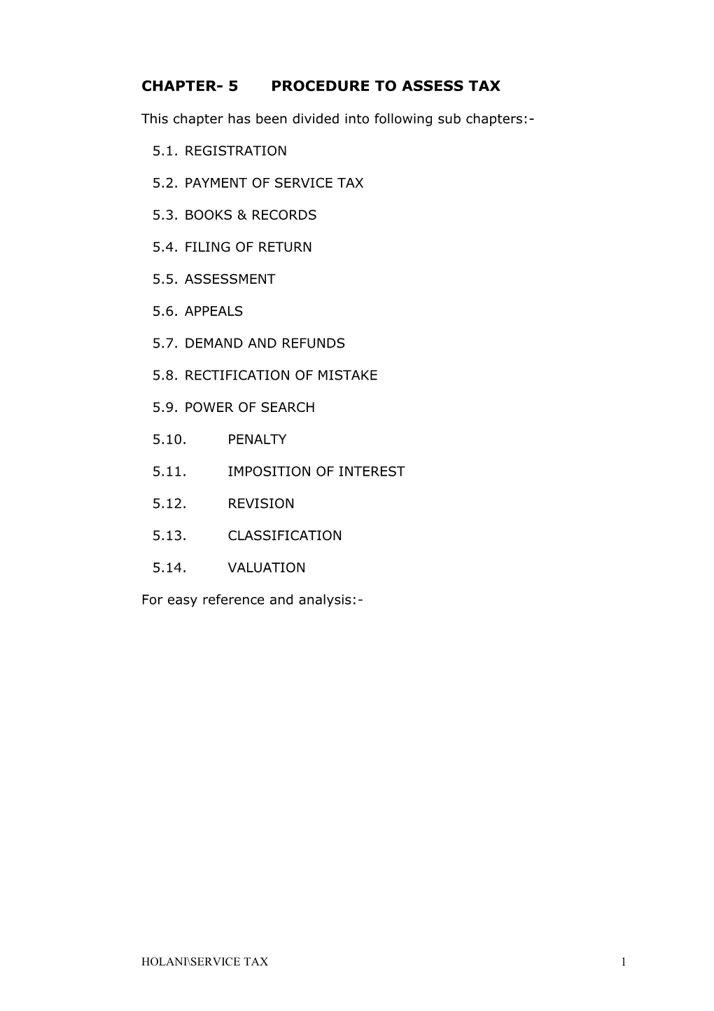 Chapter- 5 Procedure to Assess Tax