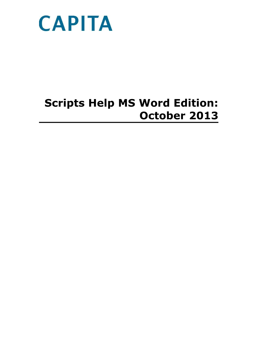 Scripts Help MS Word Edition: October 2012